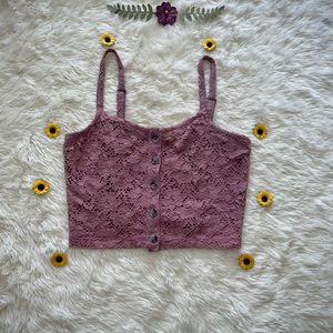 Aeropostale Button Up Embroidered Tank Top